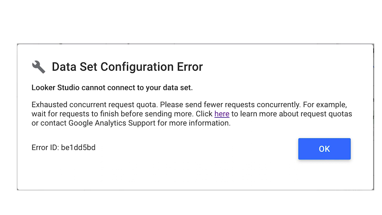 GA4 Looker Studio, Data Set Configuration Error - Mass Reach