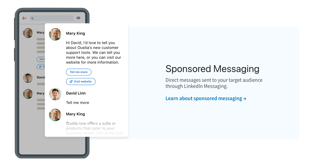 LinkedIn Advertising: Sponsored Messaging - Mass Reach