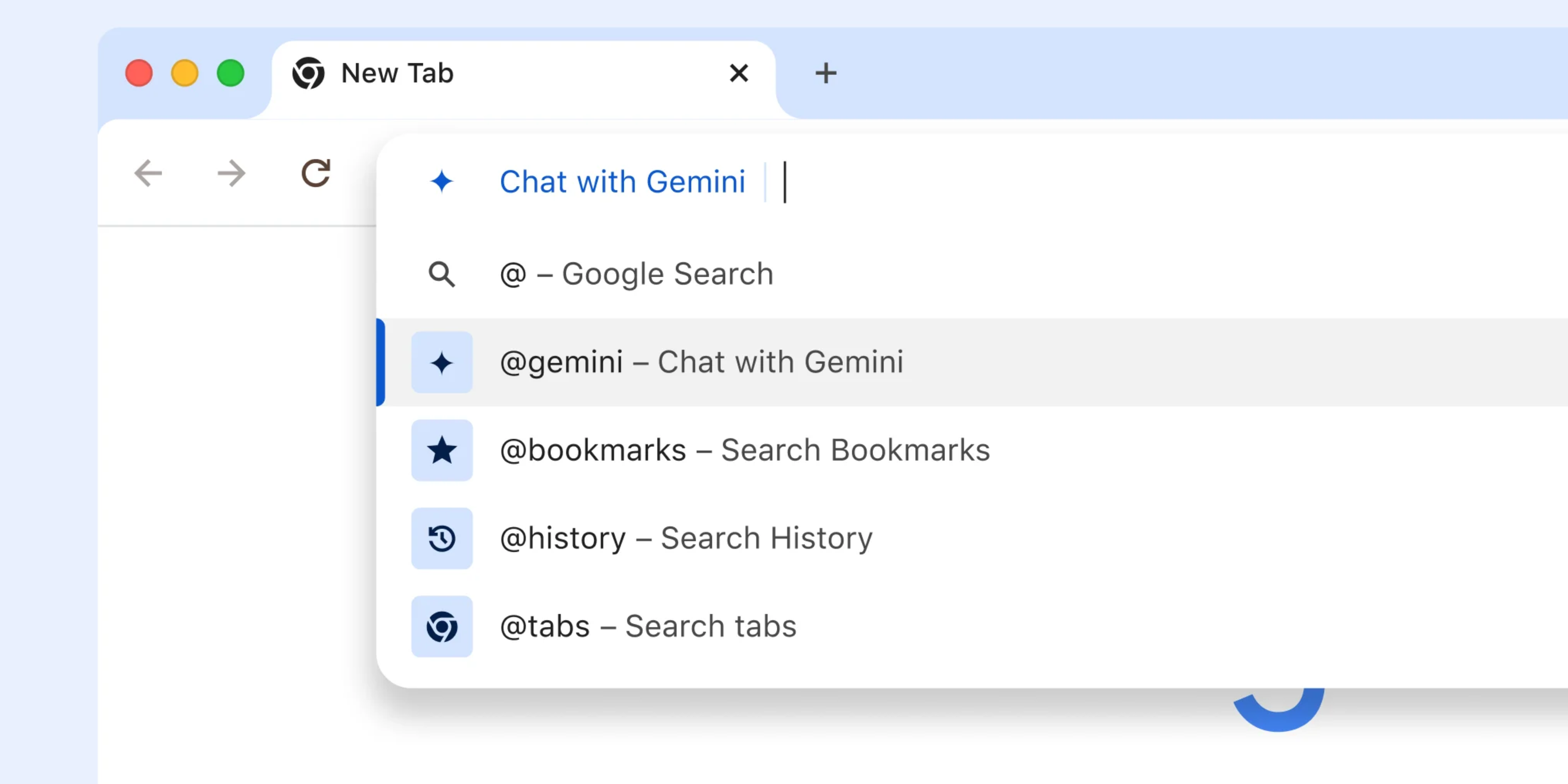Chat with Gemini from the address bar