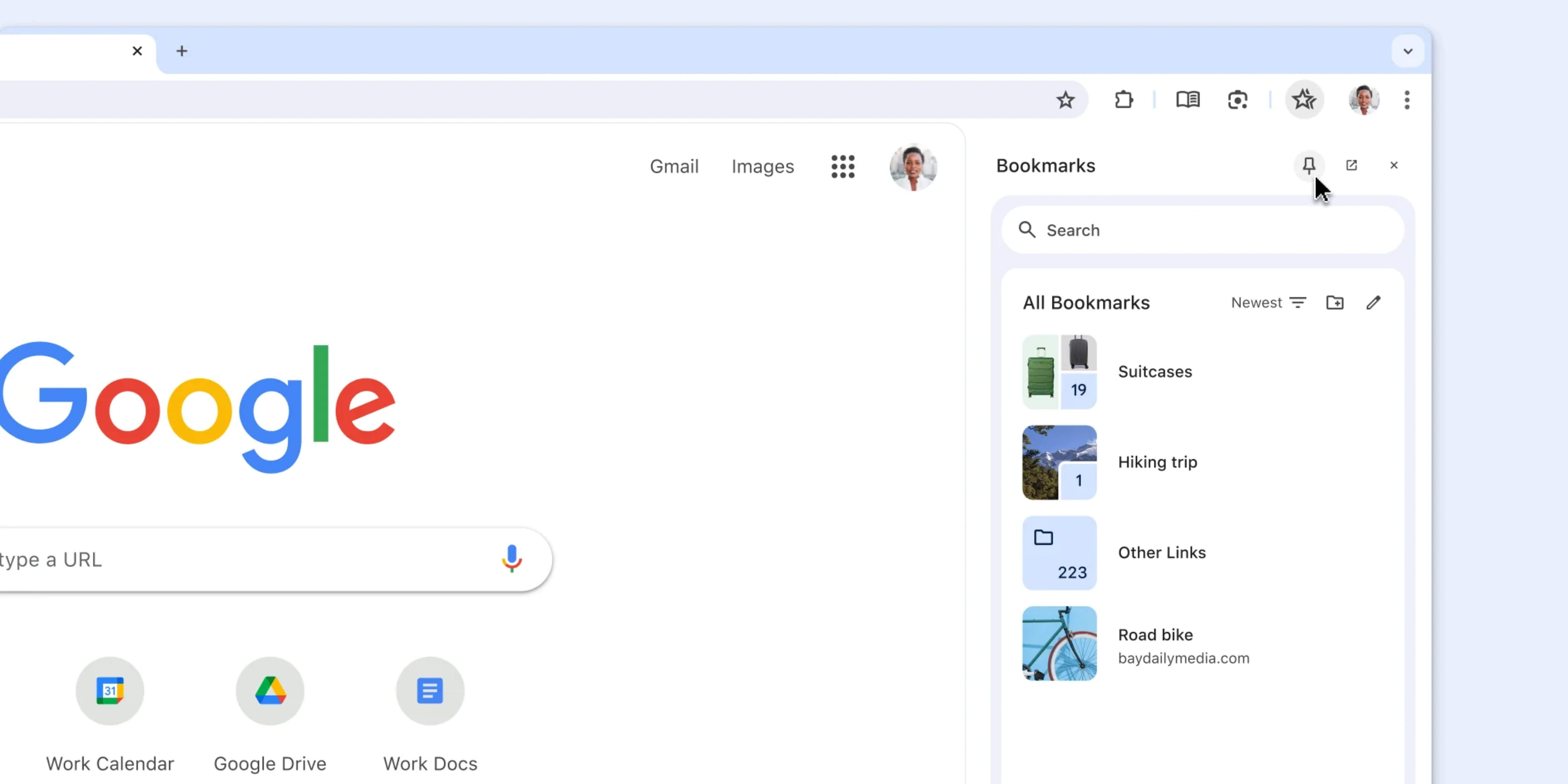 Pin your favourite features to the toolbar