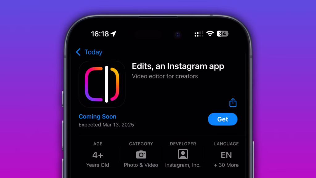Edits, An Instagram App, App Store - Mass Reach