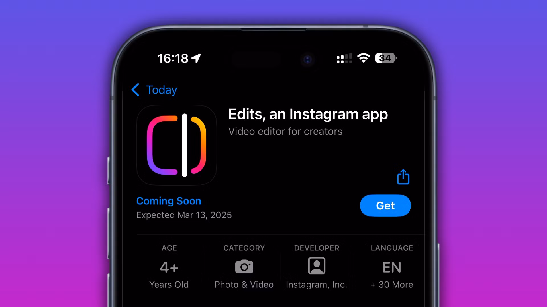 Edits, An Instagram App, App Store - Mass Reach