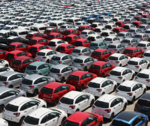 VIN Public Fleet of Parked Cars at A Dealership Carpark - Mass Reach